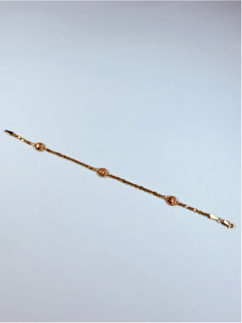 14K Solid Bi Color Gold OroAmerica Hearts Black Hills Style VTG Tennis Bracelet - Picture 8 of 9